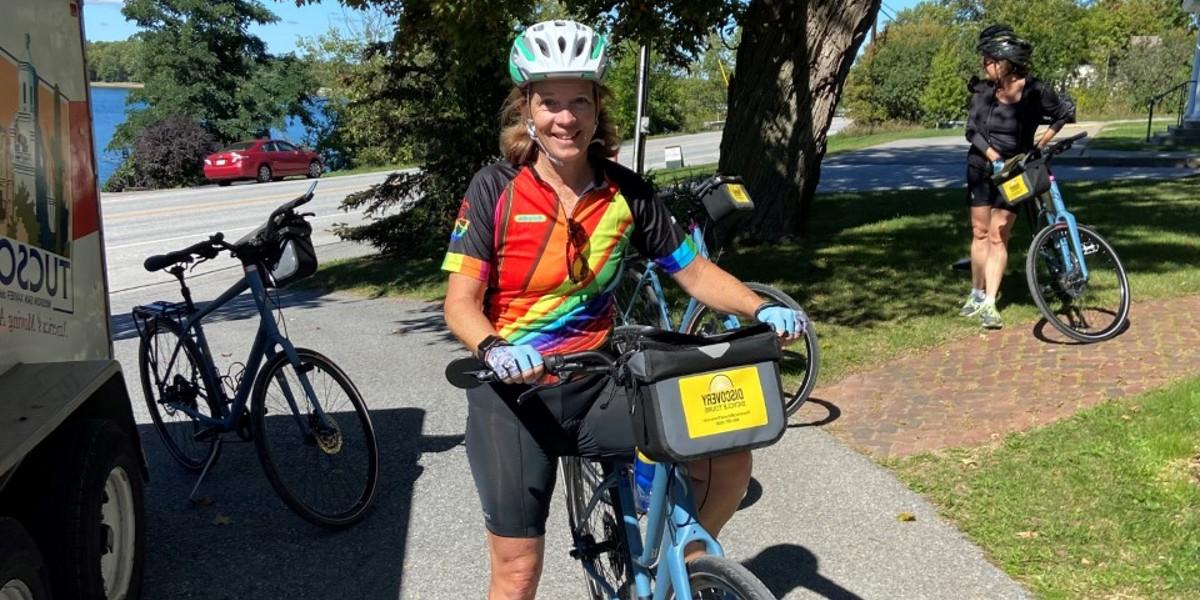 Lynne Brummitt on her bike